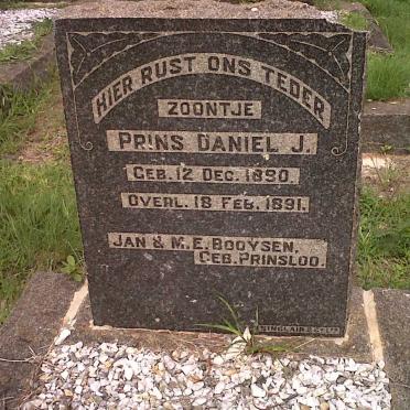 BOOYSEN Prins Daniel J. 1890-1891