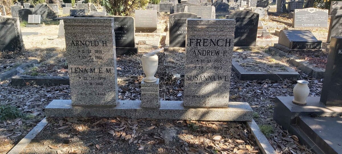 ? Arnold H. 1891-1961 &amp; M.E.M. 1896-1968 :: FRENCH Andrew P. 1922-1993 &amp; Susanna W.E. 1920-