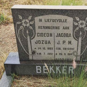 BEKKER Gideon Jozua 1903-1992 & J.P.M. SNYDERT 1914-1987