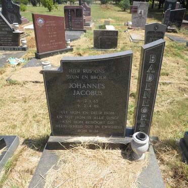 BADENHORST Johannes Jacobus 1965-1989