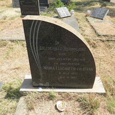 BANK Maria Elizabeth, v.d. 1933-1967