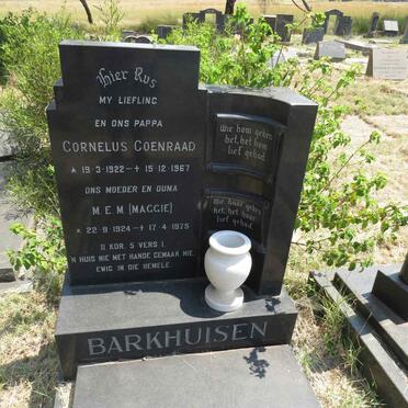 BARKHUISEN Cornelus Coenraad 1922-1967 & M.E.M. 1924-1975