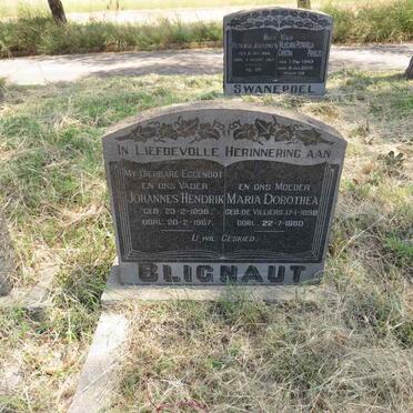 BLIGNAUT Johannes Hendrik 1898-1967 & Maria Dorothea DE VILLIERS 1898-1980