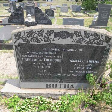 BOTHA Frederick Theodore 1921-1971 & Winifred Thelma 1924-1999