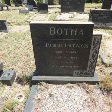 BOTHA Jacobus Lodewicus 1903-1968
