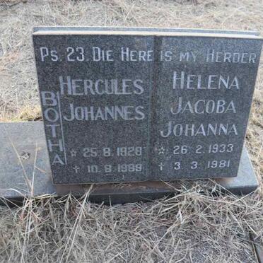 BOTHA Hercules Johannes 1928-1989 & Helena Jacoba Johanna 1933-1981