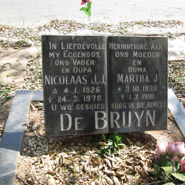 BRUYN Nicolaas J.J., de 1926-1978 &amp; Martha J. 1930-1991