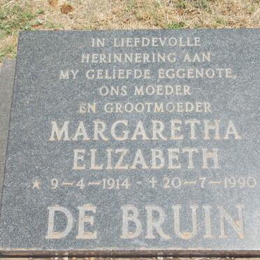BRUIN Margaretha Elizabeth, de 1914-1990