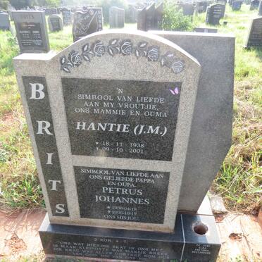 BRITS Petrus Johannes 1938-2006 & J.M. 1938-2001