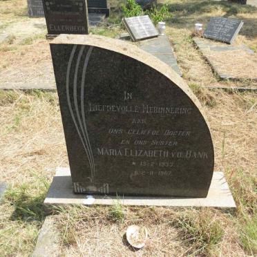BANK Maria Elizabeth, v.d. 1933-1967