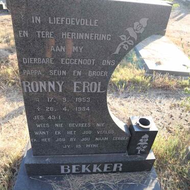 BEKKER Ronny Erol 1953-1984