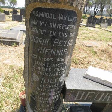 BEUKES Hendrik Petrus 1925-19??  & Joey BROEKMAN 1928-20??  :: BEUKES Barend Johannes 1954-1996_1
