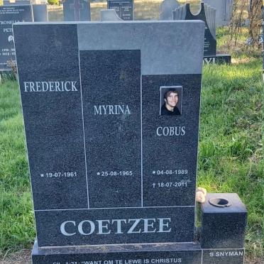 COETZEE Frederick 1961- &amp; Myrina 1965- :: COETZEE Cobus 1989-2011