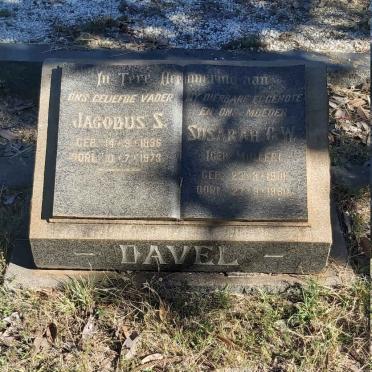 DAVEL Jacobus S. 1896-1973 &amp; Susannah G.W. MULLER 1901-1960