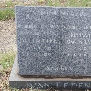 EEDEN Jan Frederick, van 1889-1973 & Johanna Magdalena 1907-1989