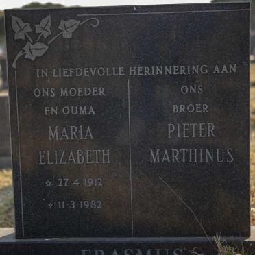 ERASMUS Maria Elizabeth 1912-1982 :: ERASMUS Pieter Marthinus