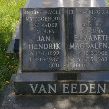 EEDEN Jan Hendrik, van 1899-1987 &amp; Elizabeth Magdalena 1908-1989