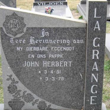 GRANGE John Herbert, la 1951-1978