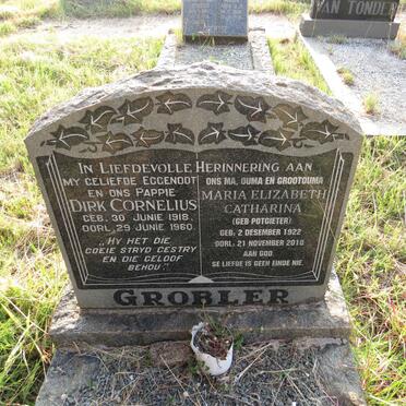 GROBLER Dirk Cornelius 1918-1960 & Maria Elizabeth Catharina POTGIETER 1922-2010