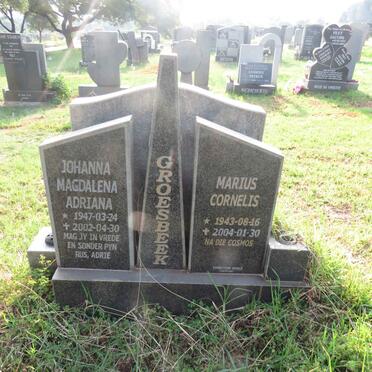 GROESBEEK Marius Cornelis 1943-2004 & Johanna Magdalena Adriana 1947-2002