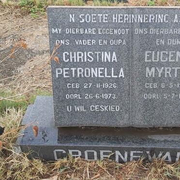 GROENEWALD Christina Petronella 1926-1973 & Eugenia Myrtle 1930-1997