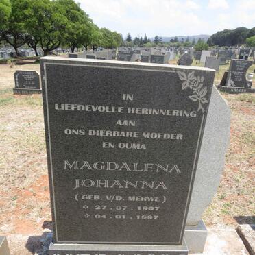 HERMAN Magdalena Johanna nee V.D. MERWE 1907-1997