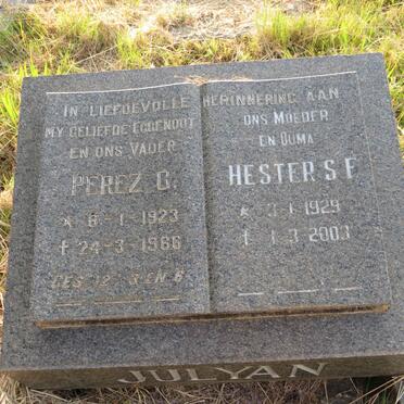 JULYAN Perez C. 1923-1966 & Hester S.F. 1929-2003
