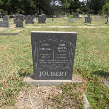 JOUBERT Josua Johannes 1935-1996 & Aletta Maria 1941-2018