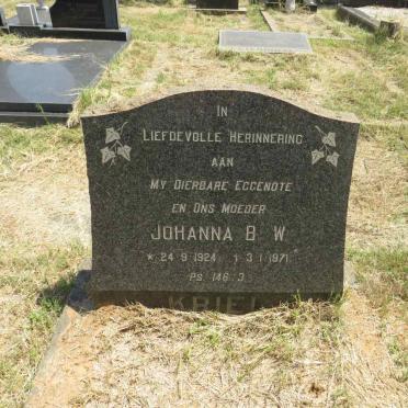 KRIEL Johanna B.W. 1924-1971