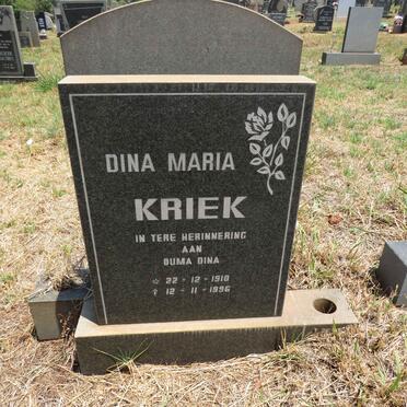 KRIEK Dina Maria 1910-1996