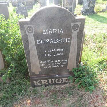 KRUGER Maria Elizabeth 1920-2000