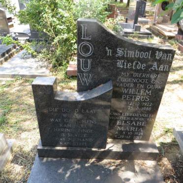 LOUW Willem Petrus 1922-1988 & Elsabe Maria 1925-2017