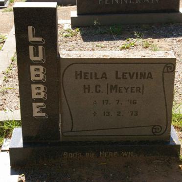 LUBBE Heila Levina H.C. nee MEYER 1916-1973