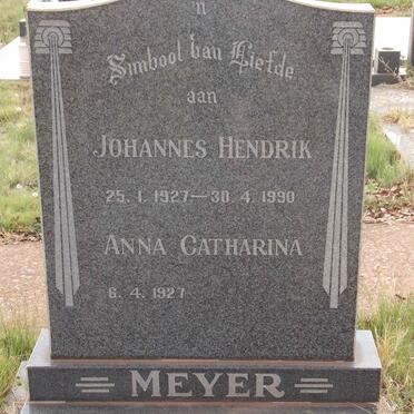 MEYER Johannes Hendrik 1927-1990 &amp; Anna Catharina 1927-