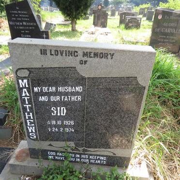 MATTHEWS Sid 1926-1974