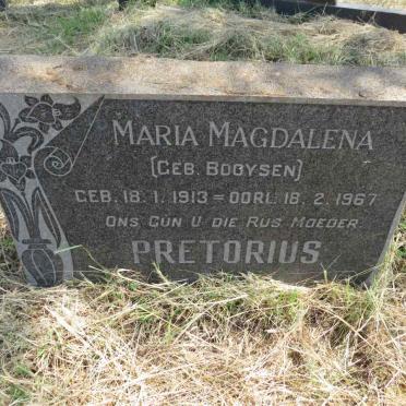 PRETORIUS Maria Magdalena nee BOOYSEN 1913-1967