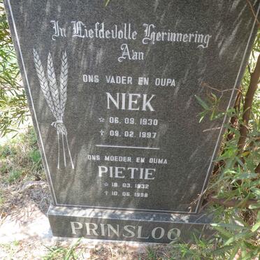 PRINSLOO Niek 1930-1997 & Pietie 1932-1998