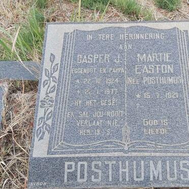 POSTHUMUS Casper J. 1924-1977 & Martie Easton POSTHUMUS 1921- 