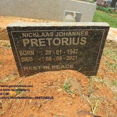 PRETORIUS Nicklaas Johannes 1947-2021