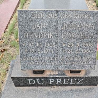 PREEZ Jan Hendrik, du 1905-1974 & Johanna Cornelia 1908-1980
