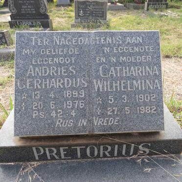 PRETORIUS Andries Gerhardus 1899-1976 & Catharina Wilhelmina 1902-1982