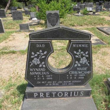 PRETORIUS Wynand Arnoldus 1927-1986 & Marie CRAUWCAMP 1929-2018