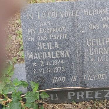 PREEZ Heila Magdalena, du 1924-1973 & Gertruida Cornelia 1924- 
