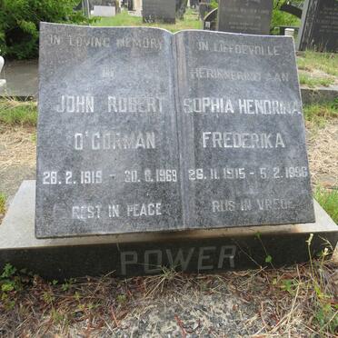 POWER John Robert O'Gorman 1919-1969 & Sophia Hendrina Frederika 1915-1996