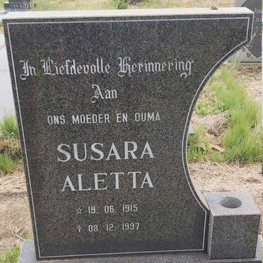 PISTORIUS Susara Aletta 1915-1997