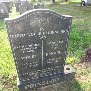 PRINSLOO Hendrik 1938-2015 & Violet 1940-2008