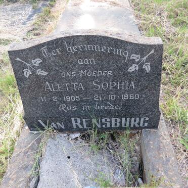 RENSBURG Aletta Sophia, van 1905-1960