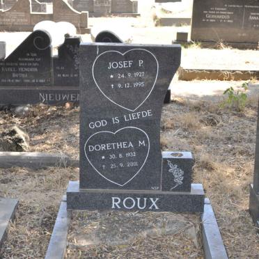 ROUX Josef P. 1927-1995 &amp; Dorethea M. 1932-2001