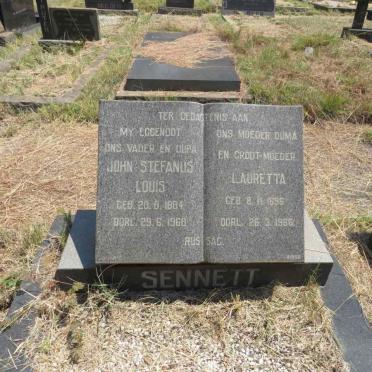 SENNETT John Stefanus Louis 1884-1968 & Lauretta 1896-1986