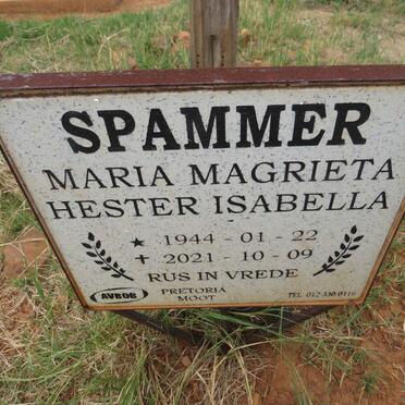 SPAMMER Maria Magrieta Hester Isabella 1944-2021